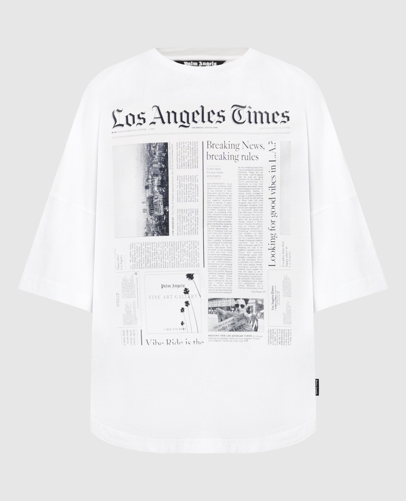 White T-shirt with logo Palm Angels