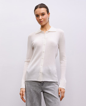 LISA YANG Aria white cashmere polo-collar jumper 2023213