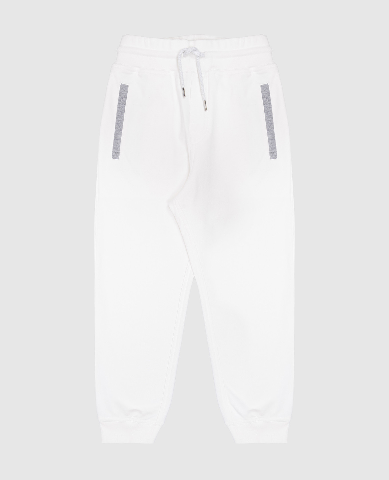 Children's white sports pants brunello cucinelli