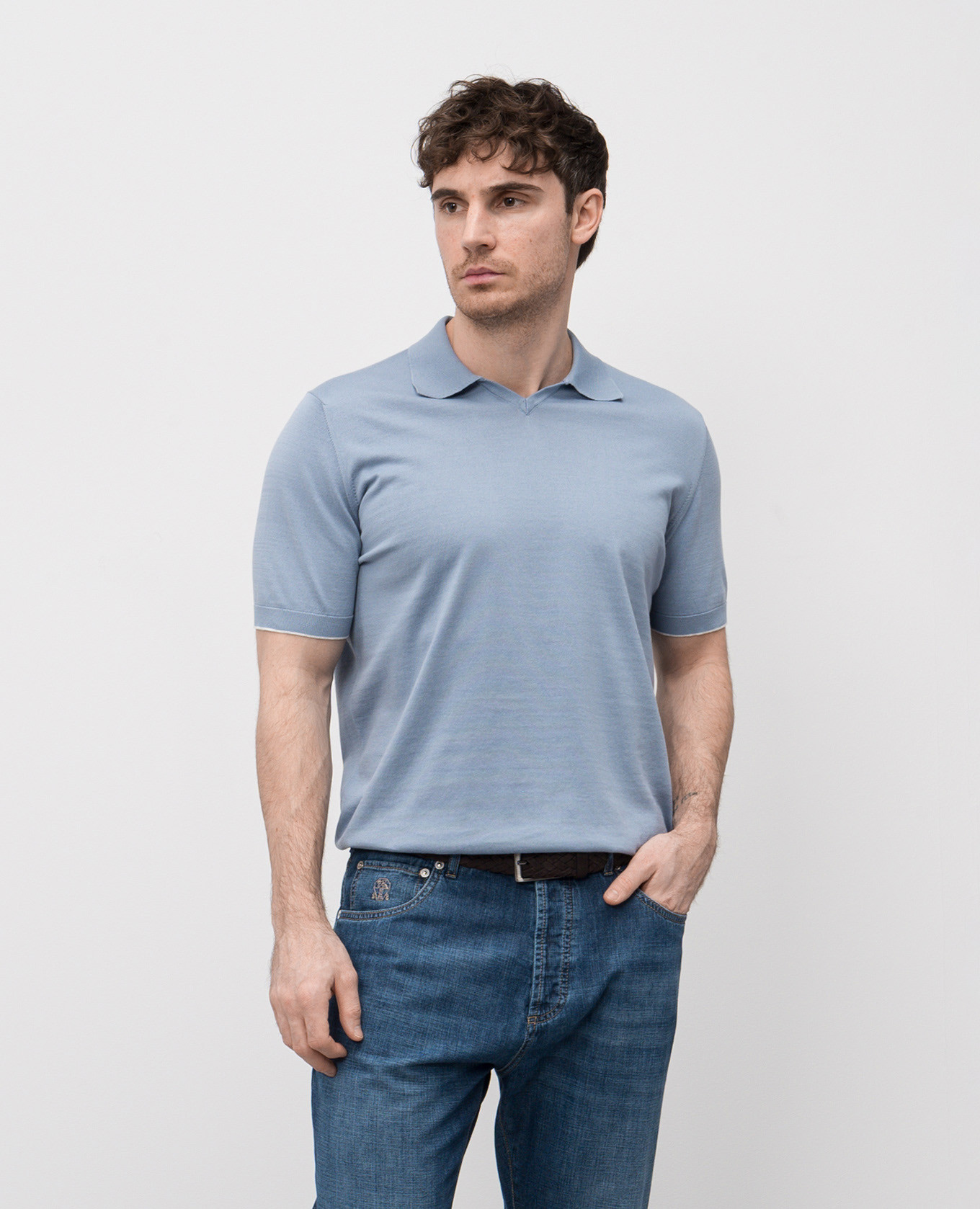 

Blue polo Brunello Cucinelli, Light blue
