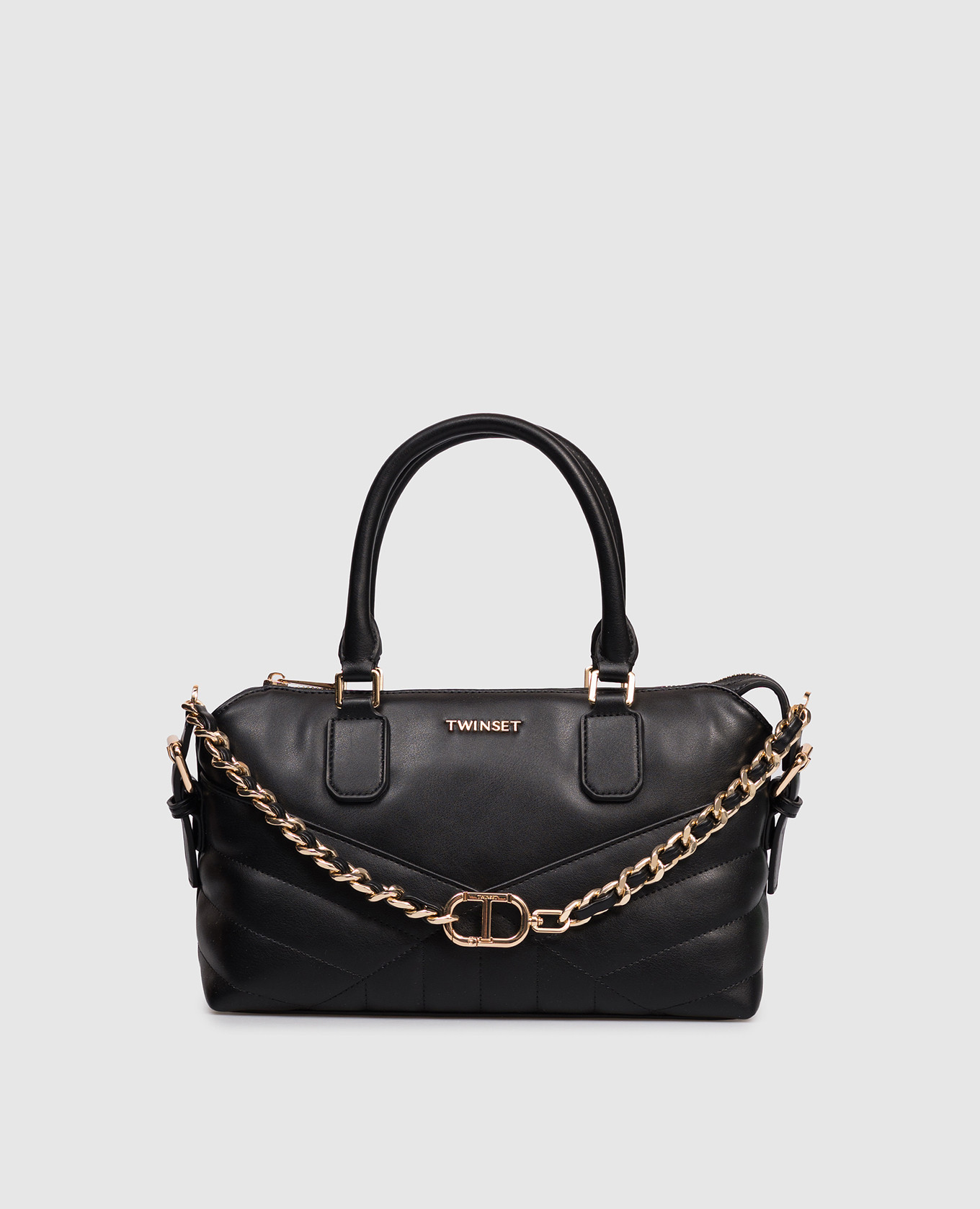 

Black tote bag with logo Twinset