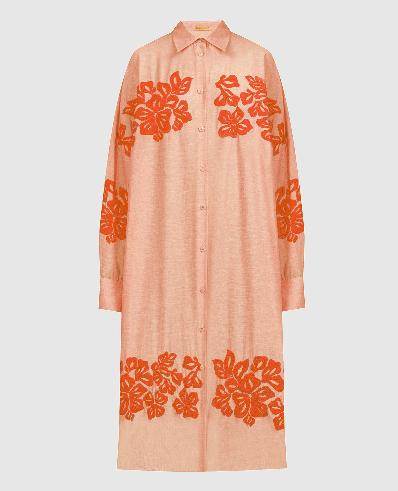 

Orange linen shirt dress with embroidery Ermanno Scervino