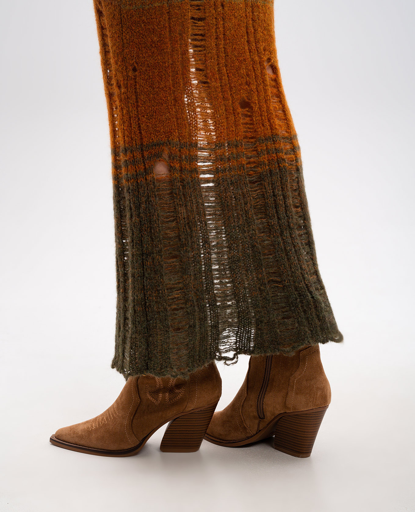 Green maxi skirt with alpaca wool Dondup 5