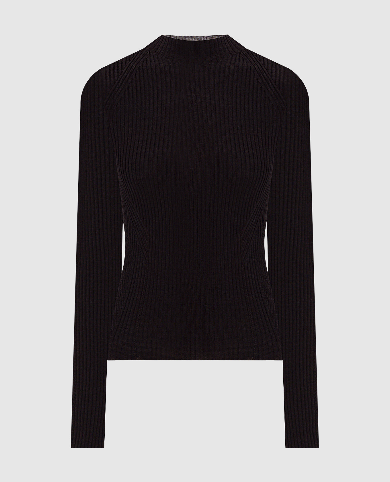 Brown ribbed wool golf jacket Twinset