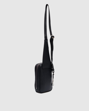 Serapian EVOLUZIONE blue leather sling bag with logo SREVLMML716515Y021
