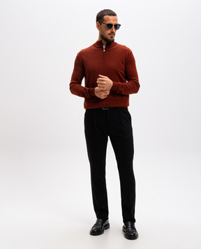 Cashmere&Whiskey Orange jumper made of merino wool 77397