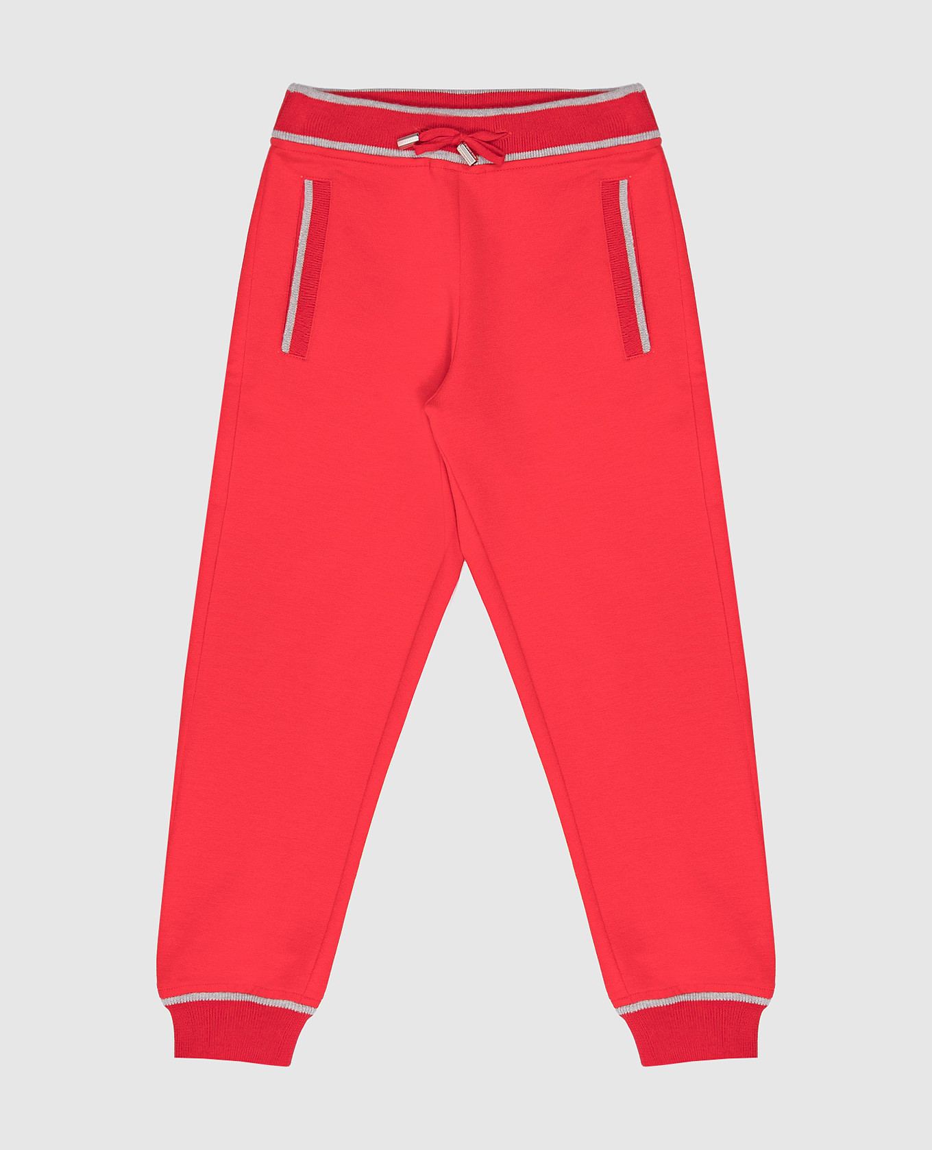Children's red joggers with logo engraving stefano ricci