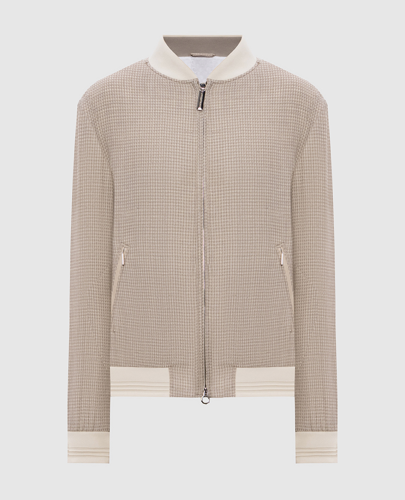 

Beige wool, silk and linen jacket with monogram logo Stefano Ricci