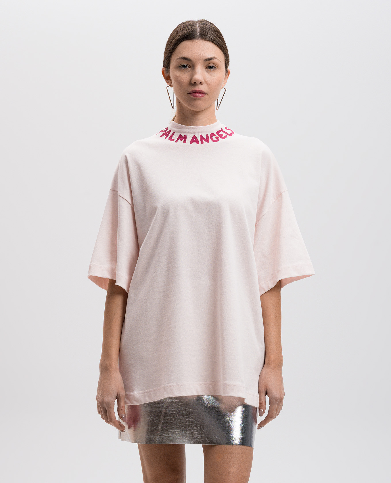 

Pink t-shirt with logo print Palm Angels