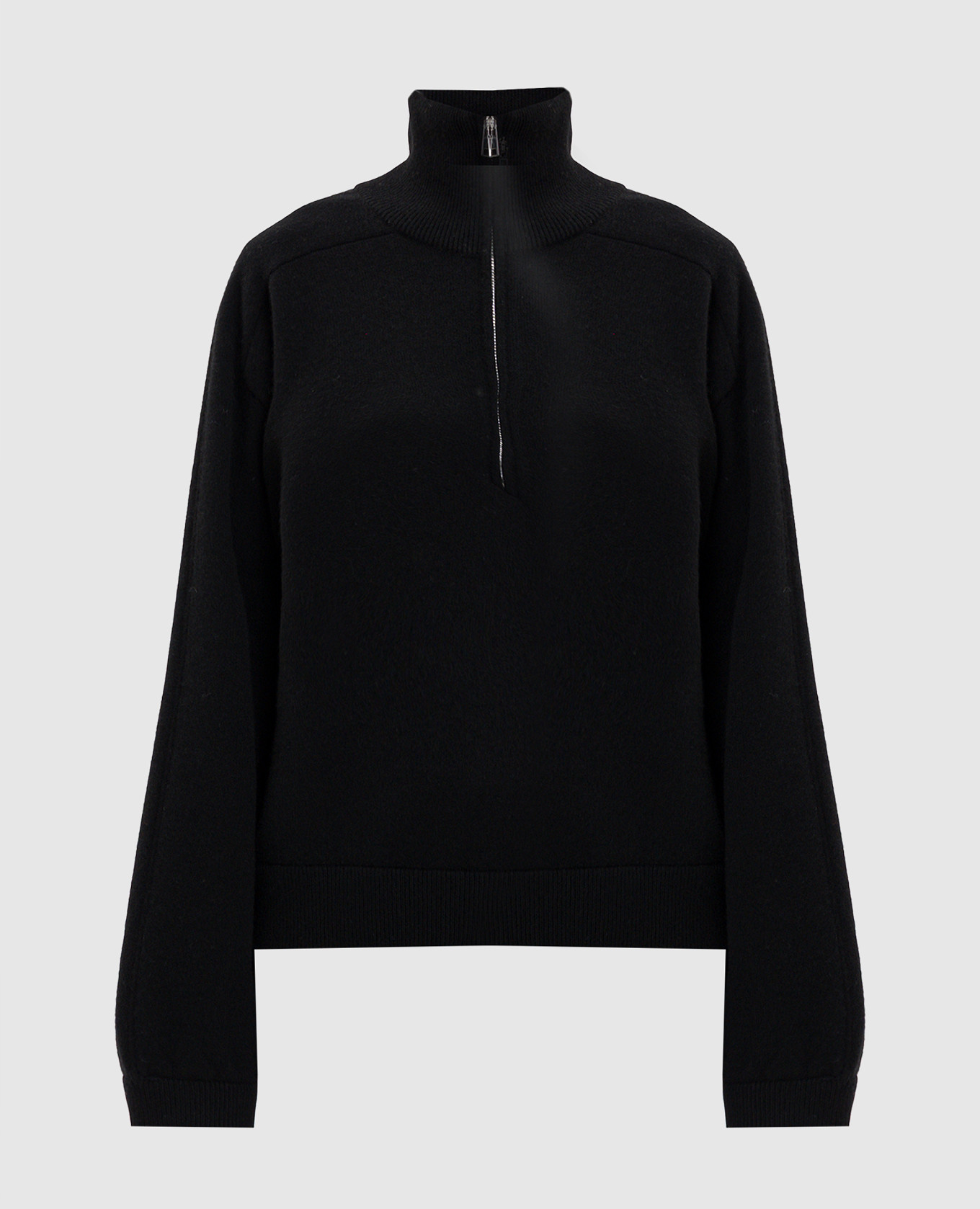 DRIES black cashmere zipper sweater Loulou de Saison