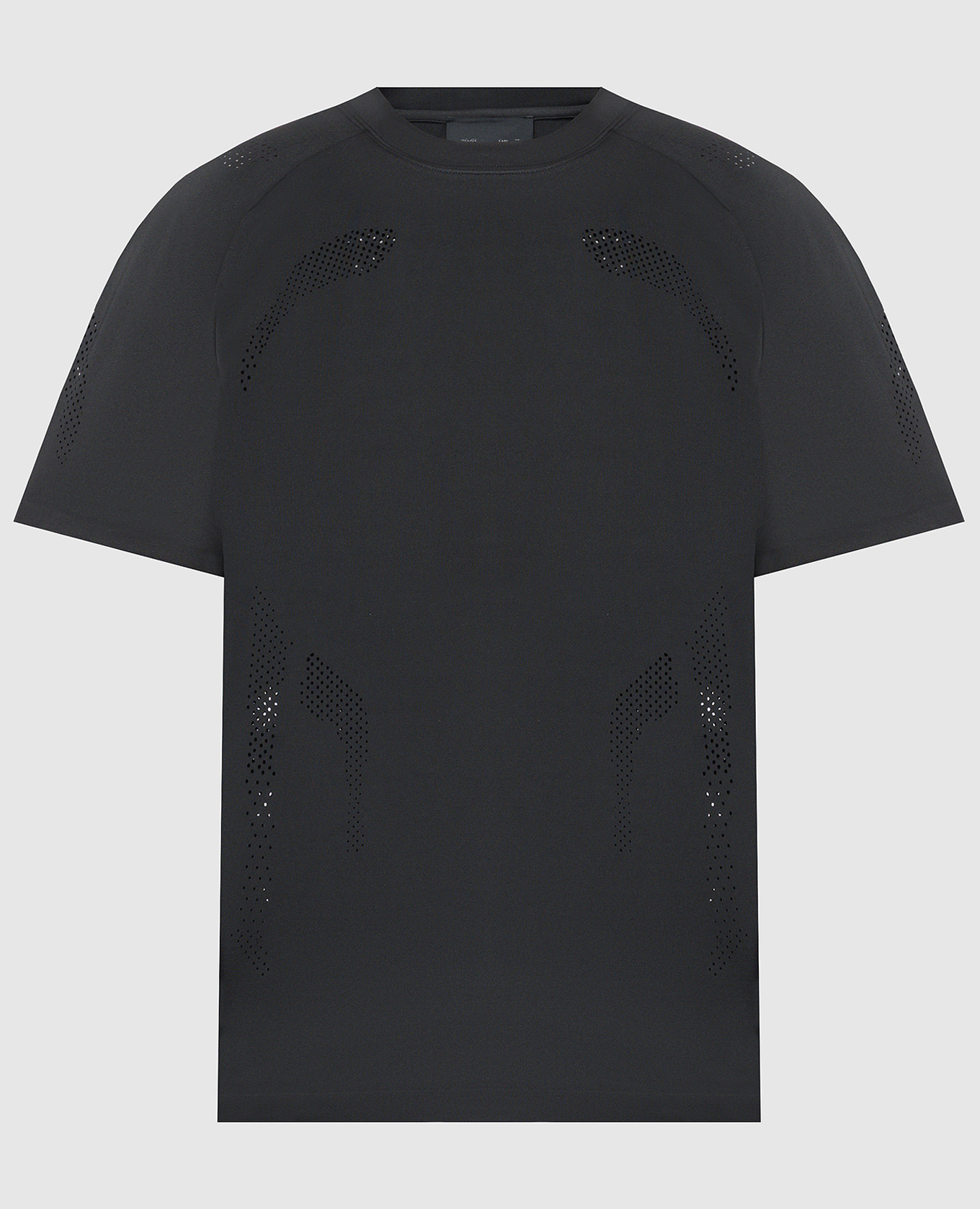 Black t-shirt intine with perforation heliot emil