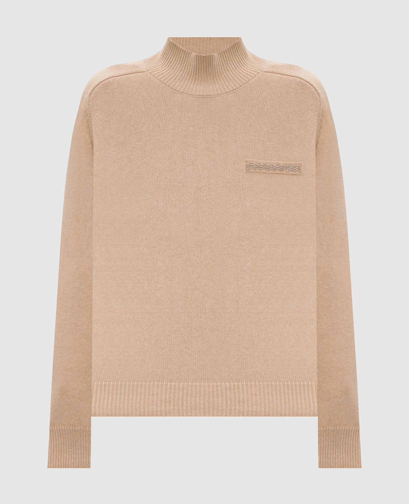 Beige wool, silk and cashmere sweater Peserico