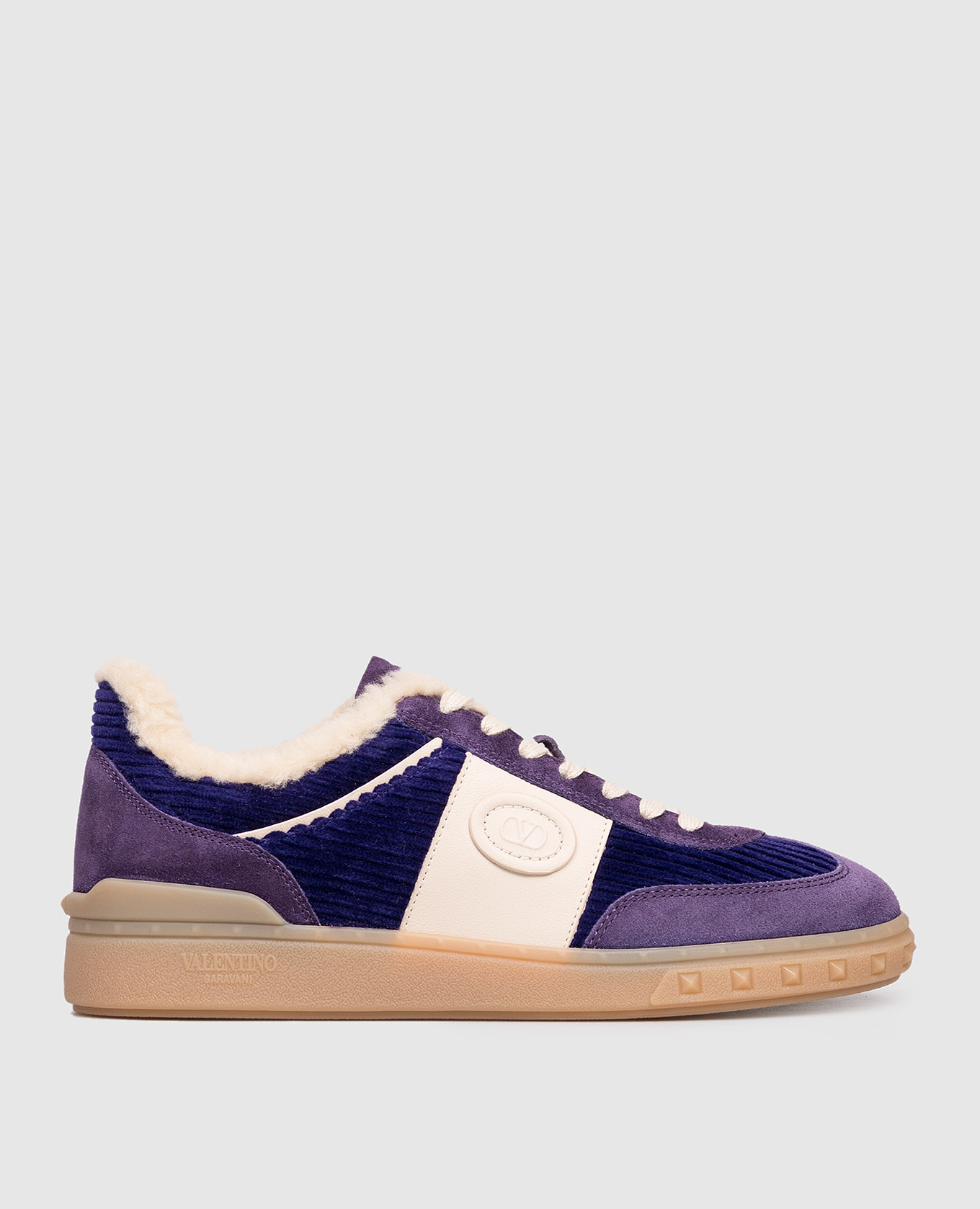 Purple combo sneakers with logo emblem Valentino