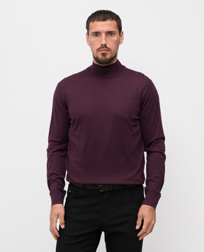 Stefano Ricci Purple wool jumper with logo K303025L10F25345