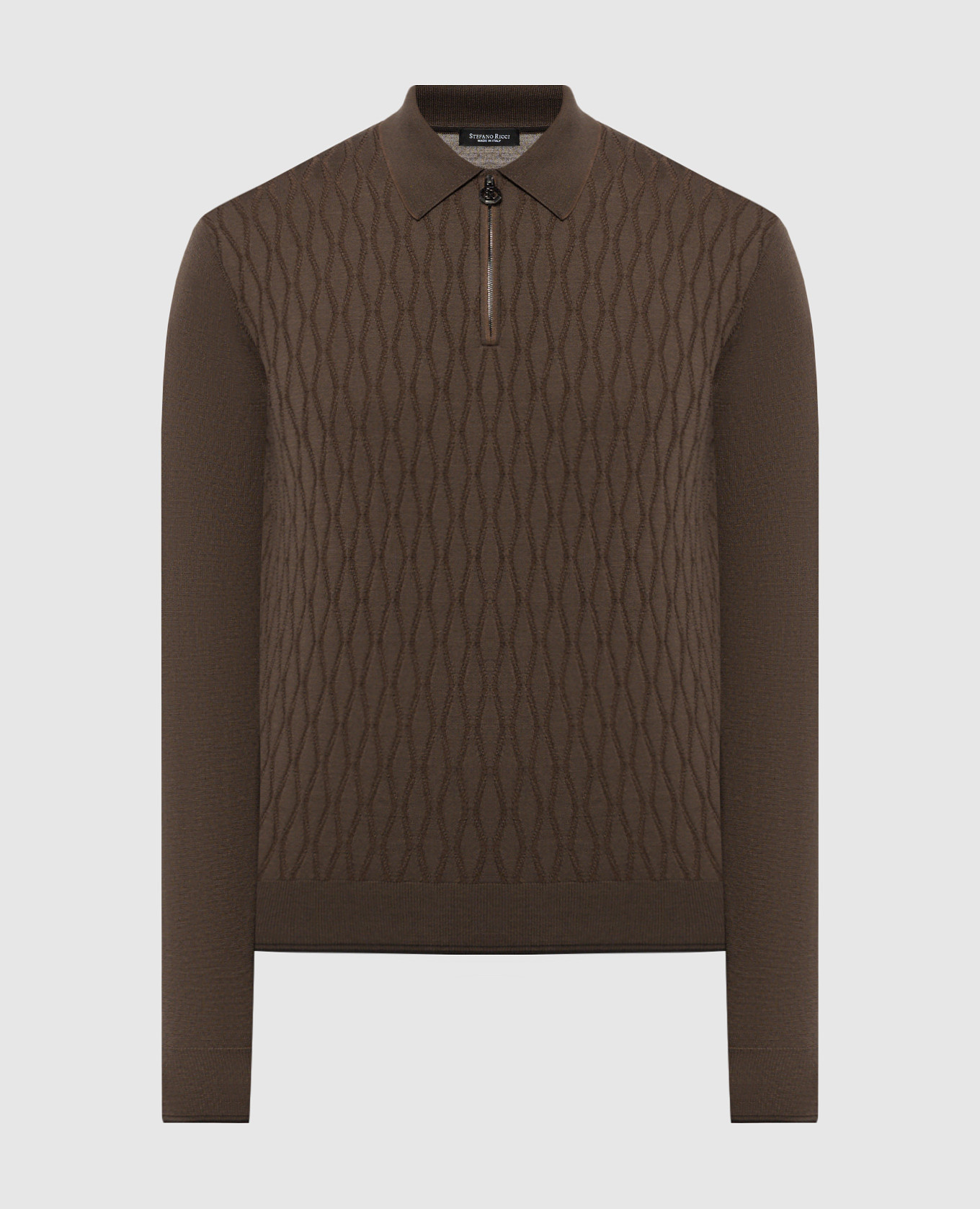 

Brown wool and silk jumper in a textured pattern Stefano Ricci