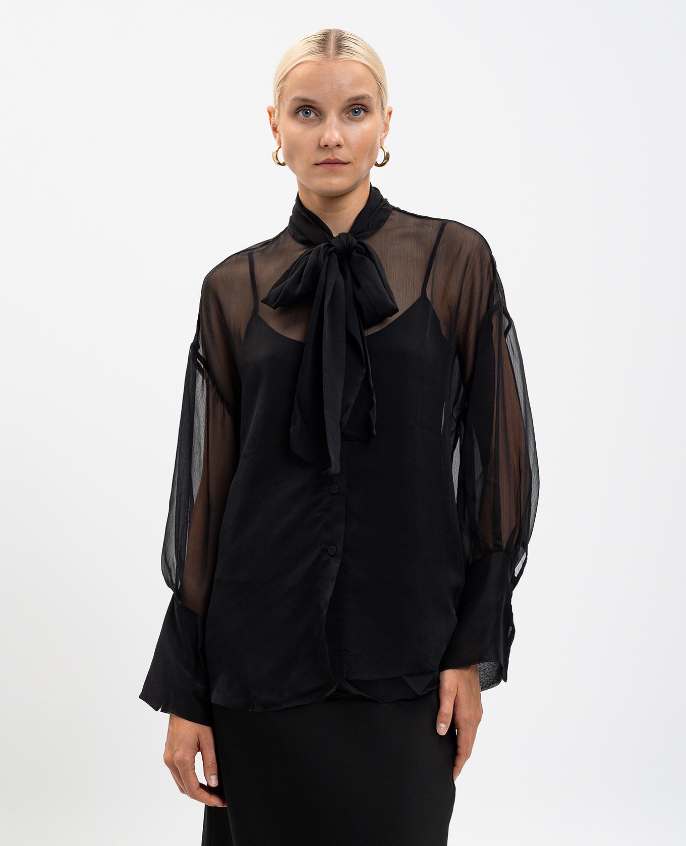 

Black blouse with ascot collar Twinset