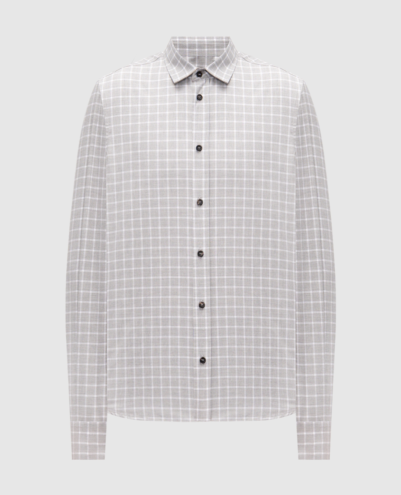 Gray checkered shirt Peserico