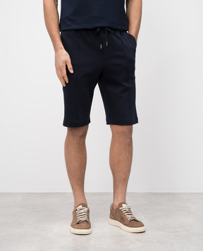 CAPOBIANCO Blue shorts with emblem 18M751TS004856