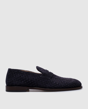 Brunello Cucinelli Blue suede braided loafers MZUIHCB799
