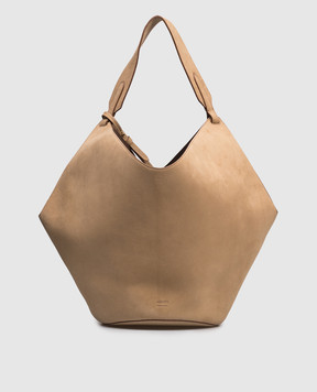 Khaite Beige suede Lotus bag HAITEBAG