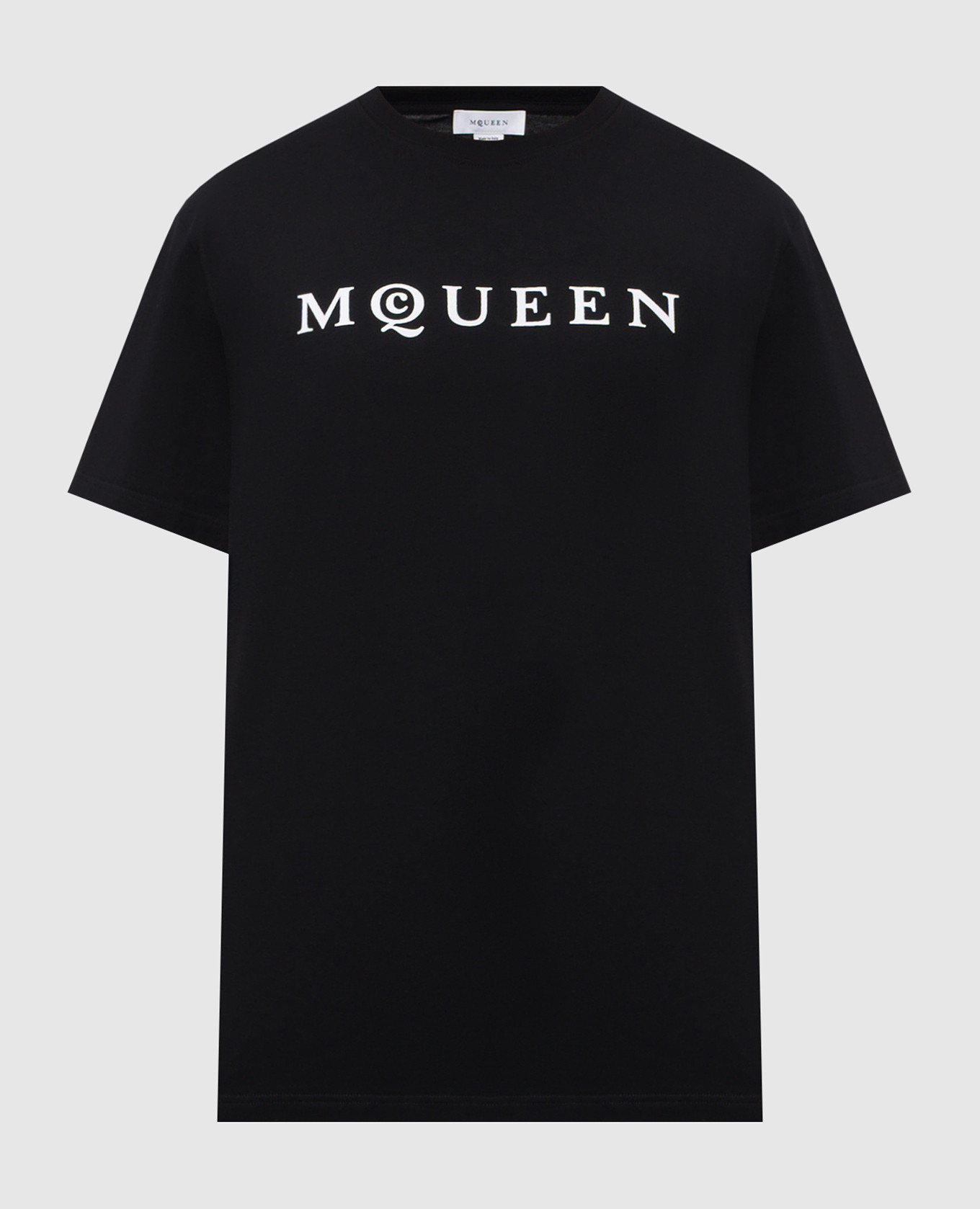 Black T-shirt with textured logo Alexander McQueen