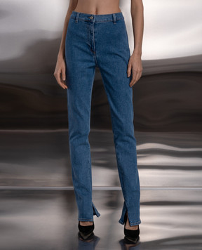 Magda Butrym Blue jeans with logo patch DENIM09PANTS119424