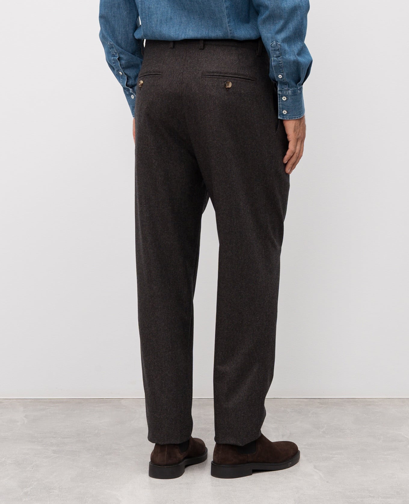 Brown wool pants Brunello Cucinelli 4