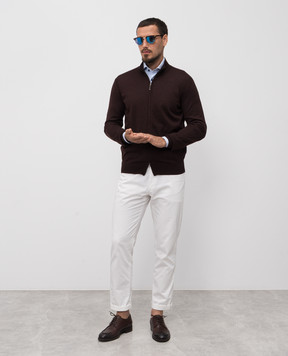 Stefano Ricci Brown cashmere and silk cardigan K606125R30F25302