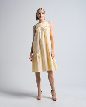 Peserico Yellow dress with monil chain S0216002769