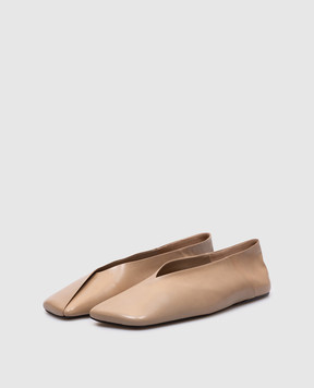 Jil Sander Beige leather ballet flats J57WZ0001P8226