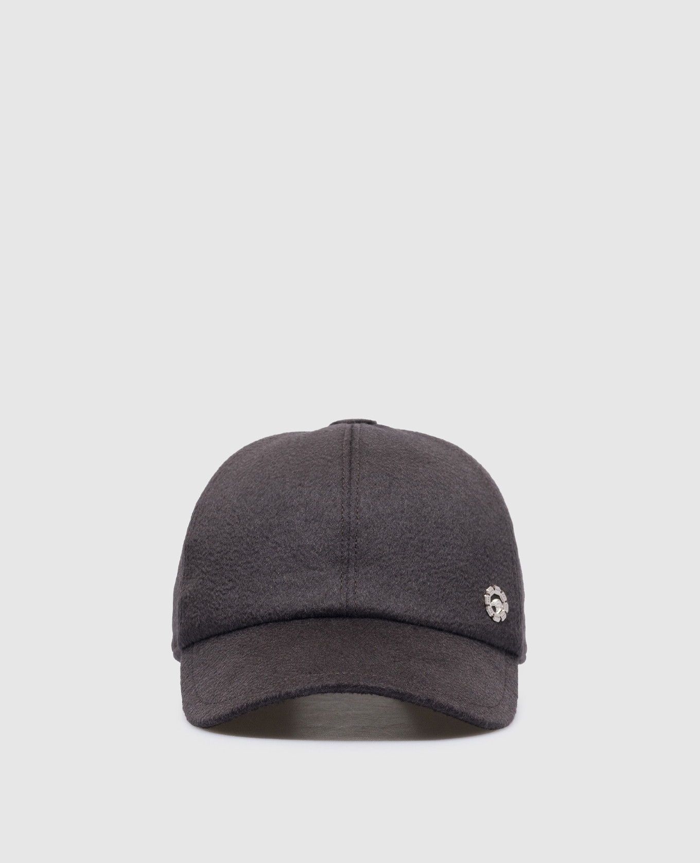 

Brown cashmere cap with metallic logo Stefano Ricci