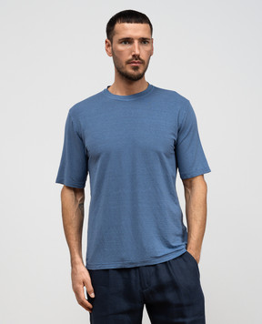 Cashmere&Whiskey Blue linen T-shirt TS6452360706F