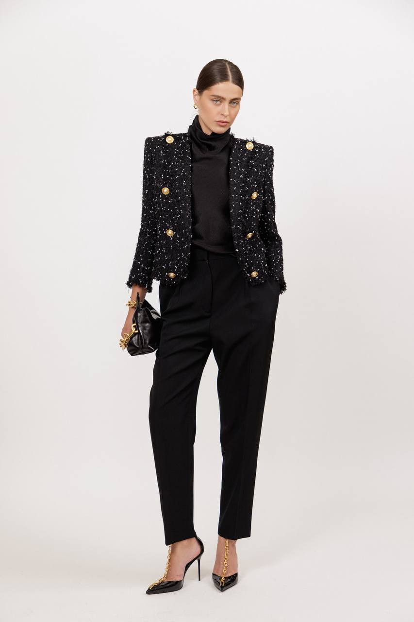 Black wool pants Balmain 7