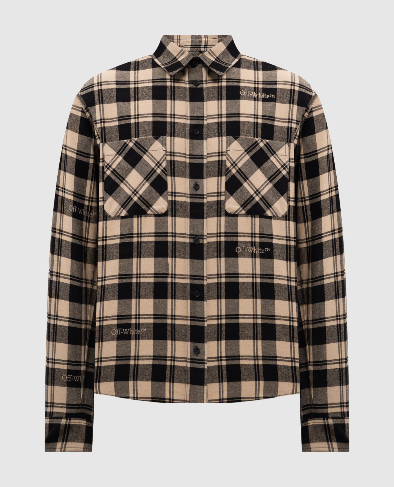 

Beige checked shirt with logo Off-White