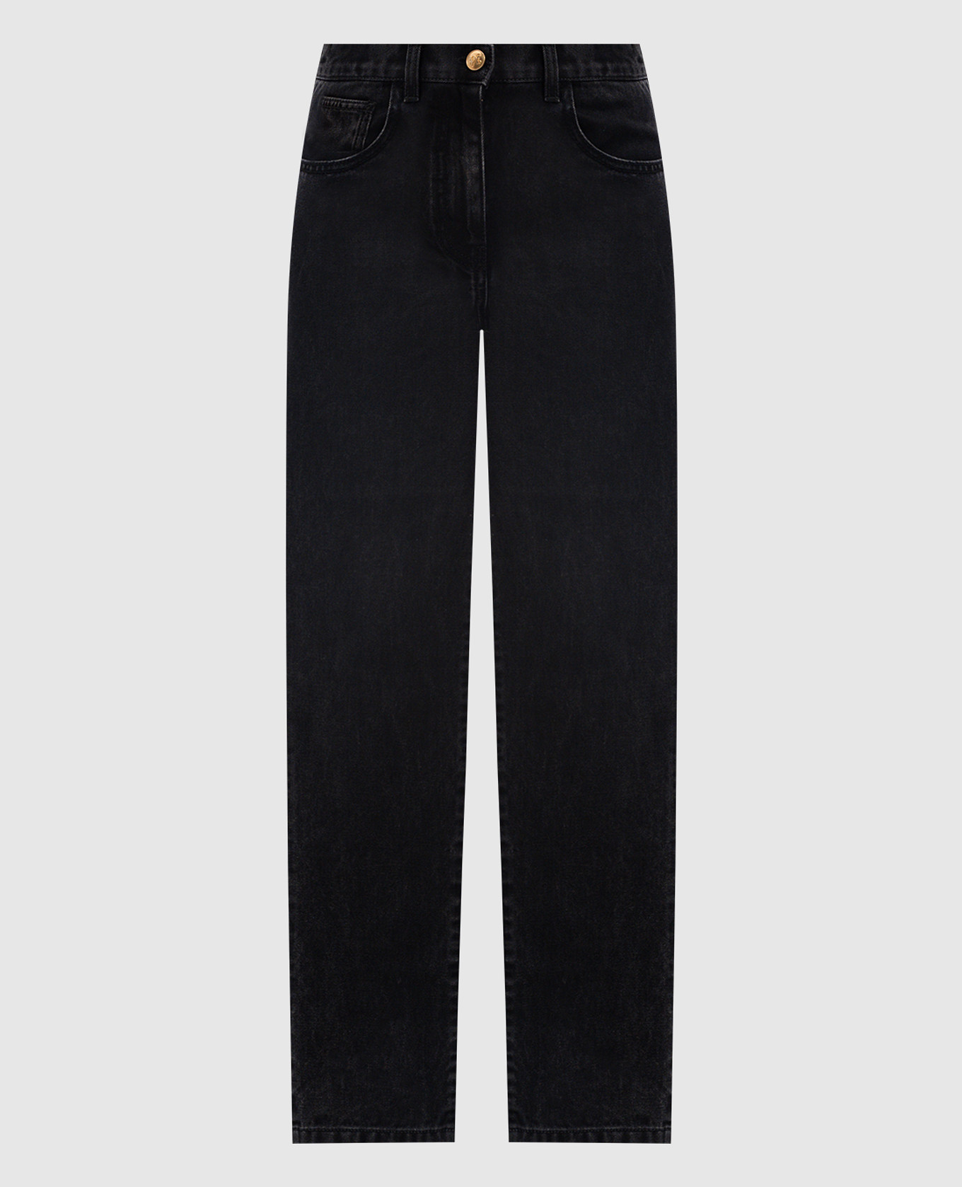 Black jeans with leather logo patch Palm Angels