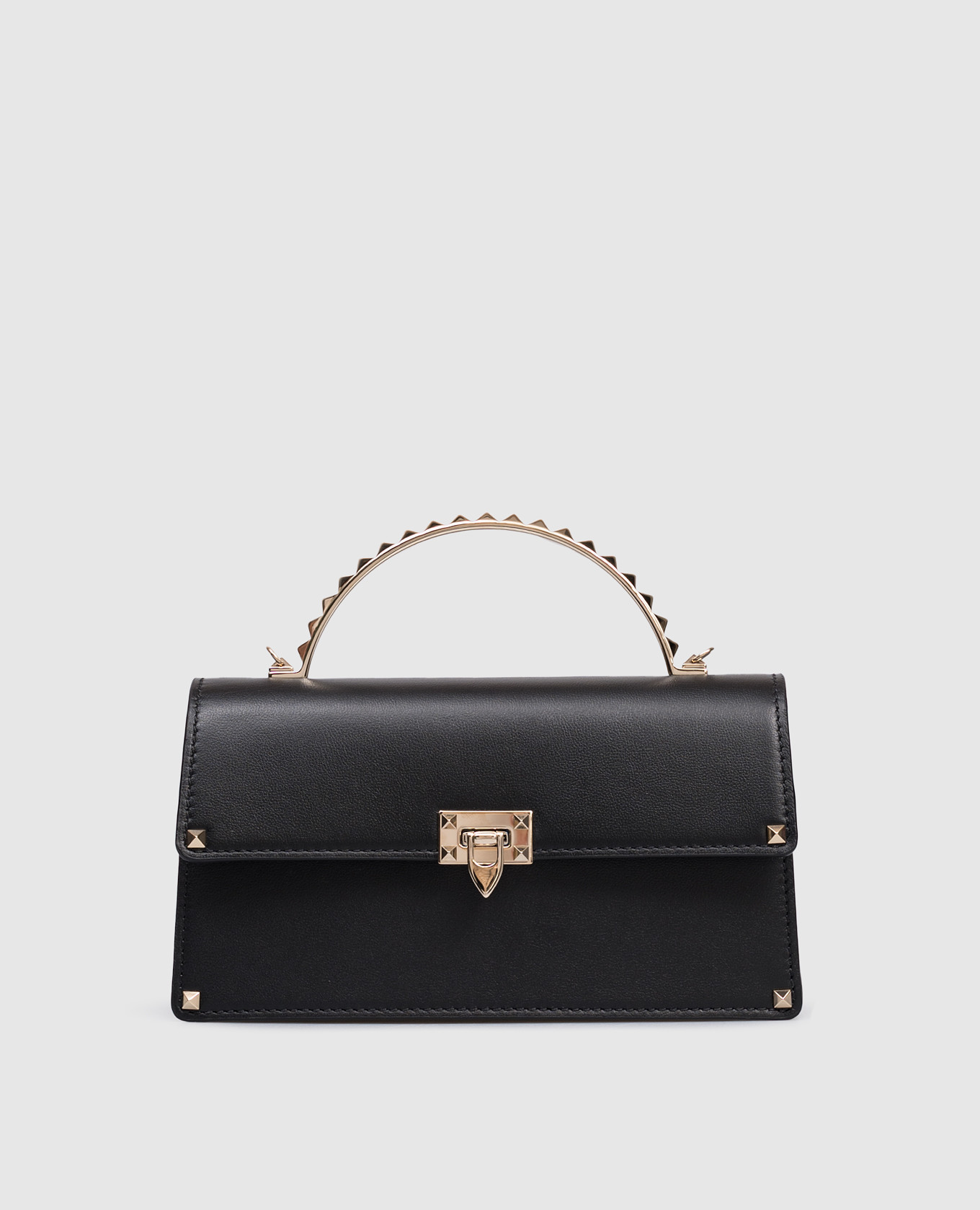 

Black Rockstud leather clutch Valentino