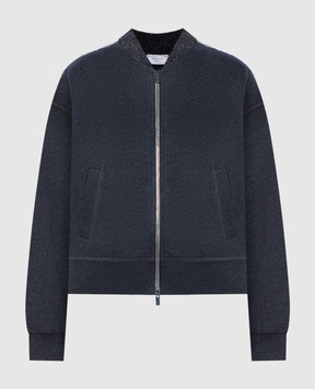 Peserico Gray sport jacket with monil chain with lurex S12535J0A2347