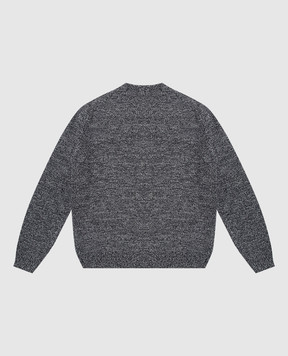Dolce&Gabbana Children's gray wool and cashmere sweater with branded embroidery L4KWG8JFMLF