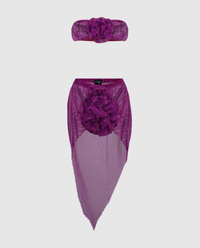Santa Brands Purple top and skirt suit with crystals SETBRASKIRTWITHFLOWER