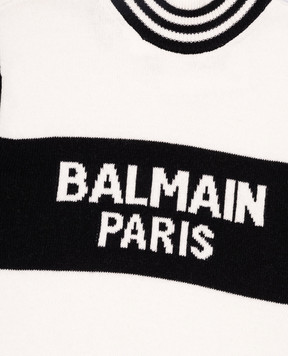 Balmain Children's white vest made of wool and cashmere BV9A51Z2361410