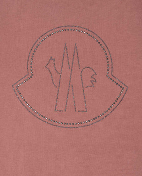 Moncler ENFANT Baby pink sweatshirt with crystal logo emblem J29548G00021899PS810