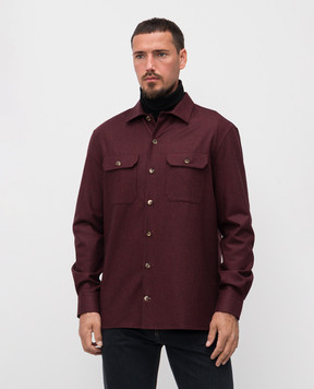 Brunello Cucinelli Burgundy wool shirt M038P0720