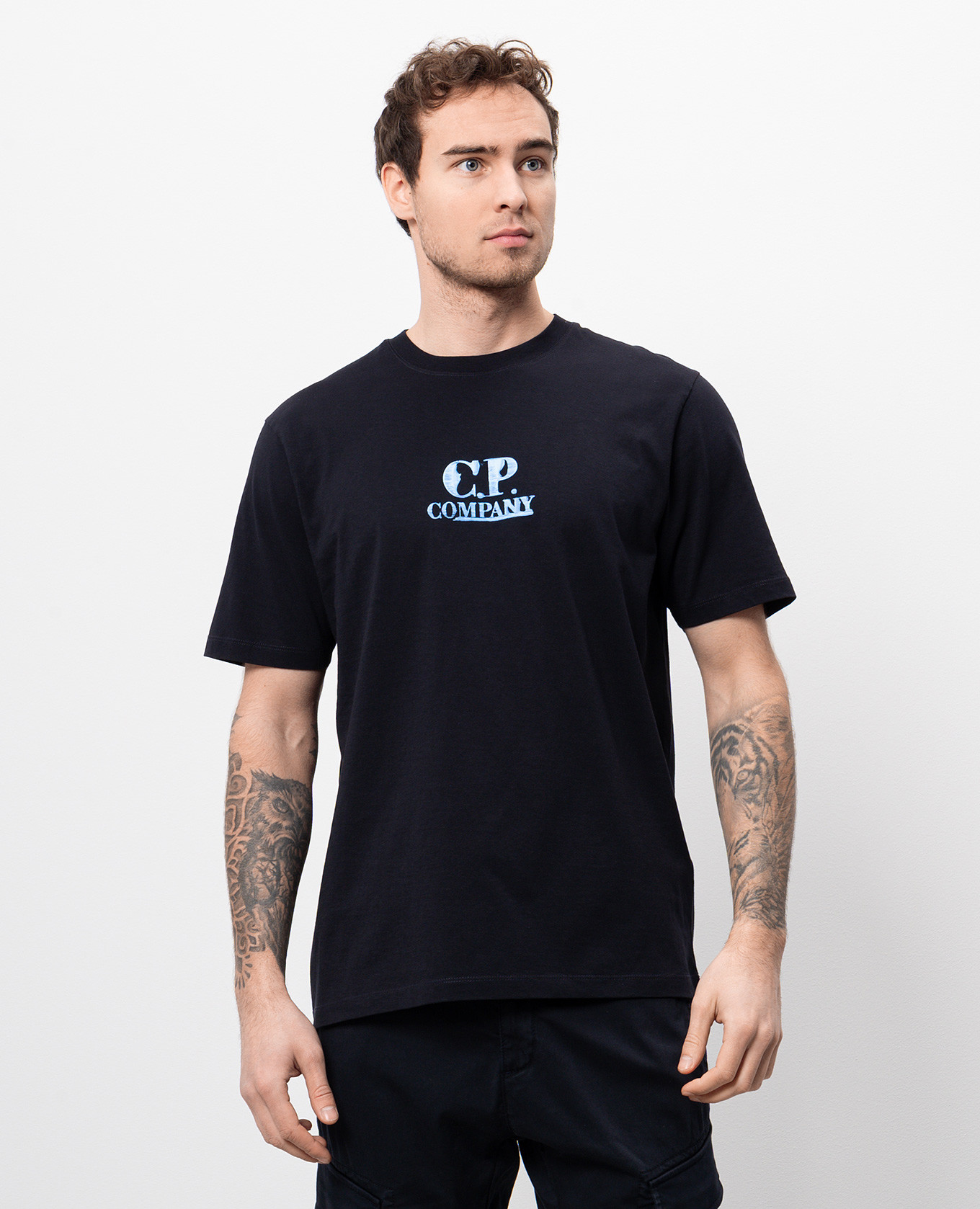 

Blue t-shirt with logo print C.P. Company