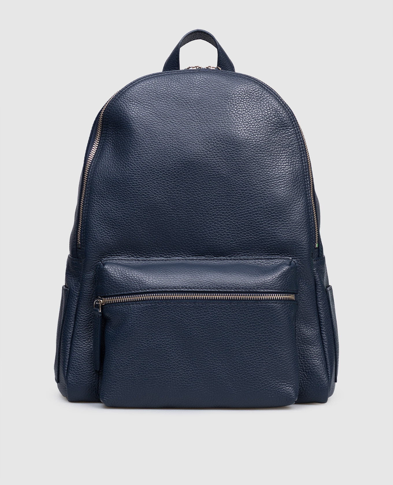 

Blue leather backpack with logo Orciani
