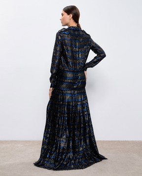 Lanvin Black pleated silk maxi shirt dress W021852314C8A