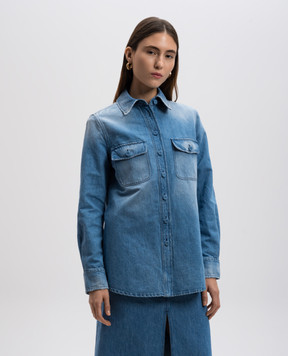 Gabriela Hearst John Austin blue denim shirt 1241151T120