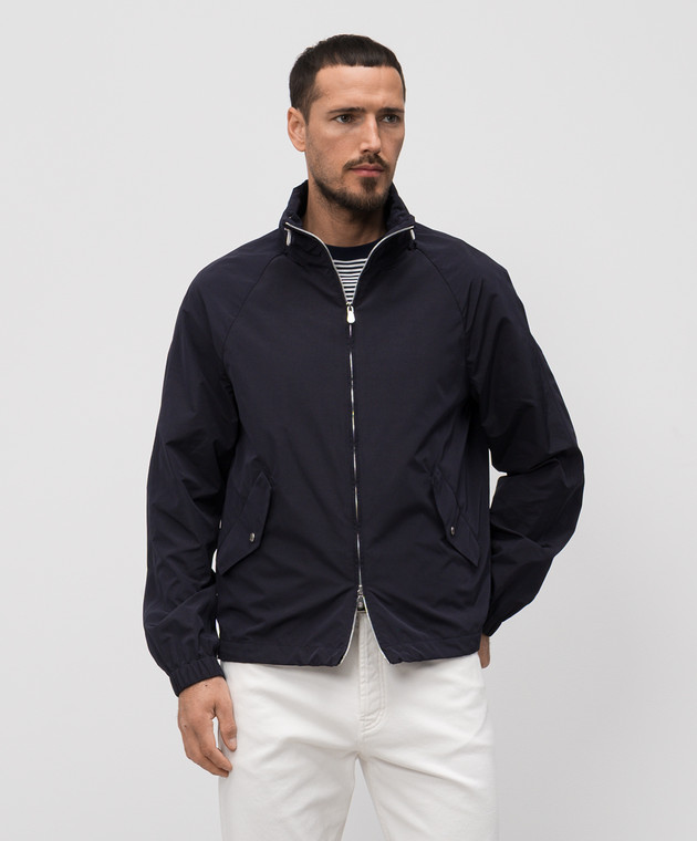 Brunello Cucinelli - Blue windbreaker MD4796532P - shop with