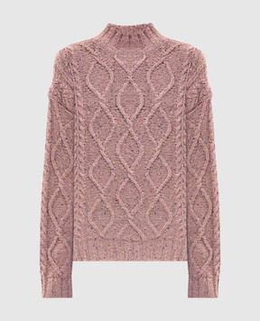 Twinset Pink wool sweater with lurex 252TT3430