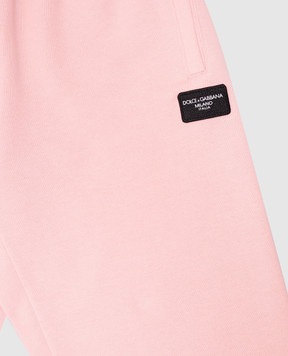Dolce&Gabbana Kids' pink joggers with logo patch L5JPD7G7M4V36
