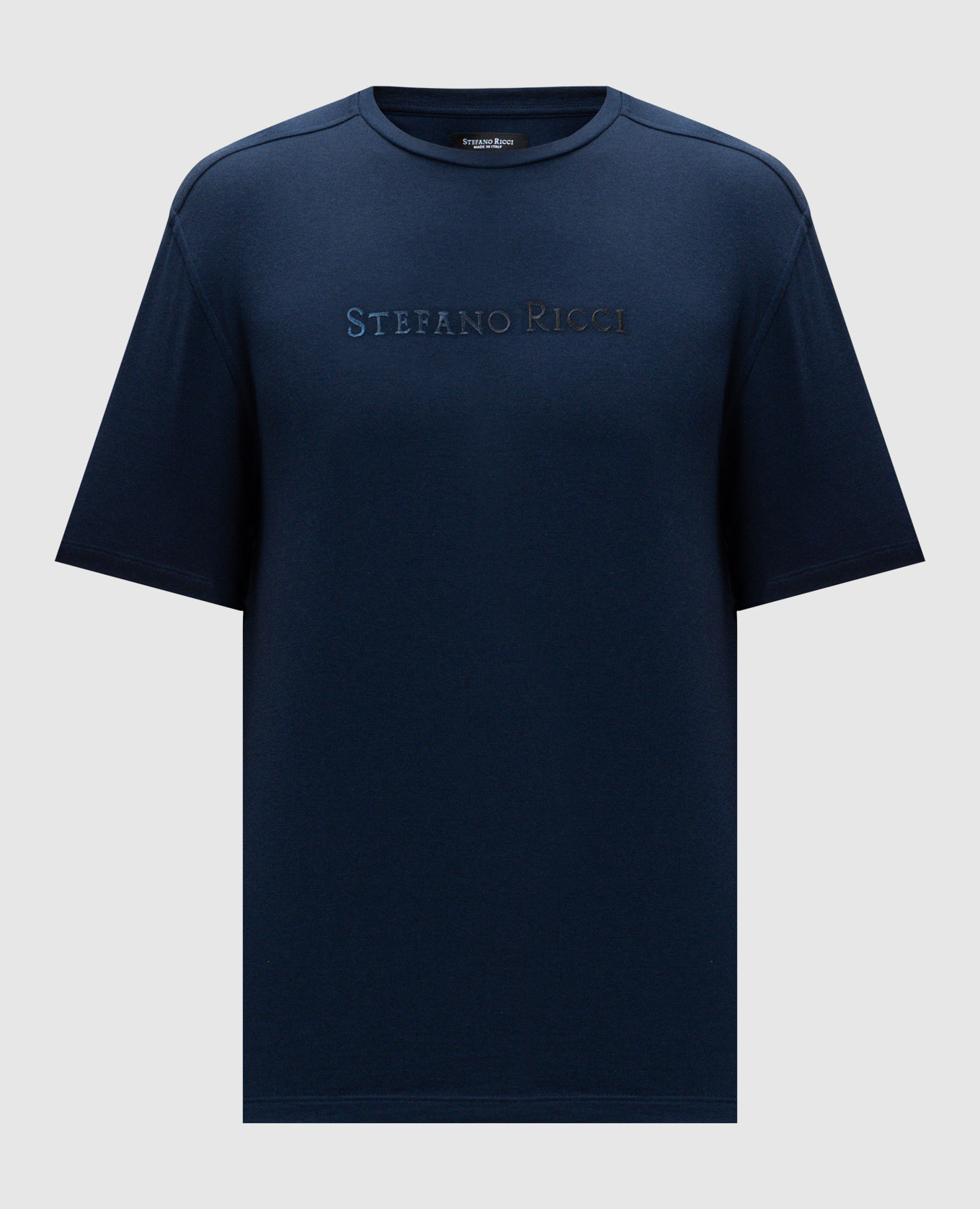 

Blue T-shirt with embroidered logo Stefano Ricci